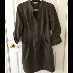 Forever21 Military Style Shirt Dress Olive Green