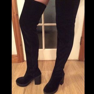 h&m thigh high boots