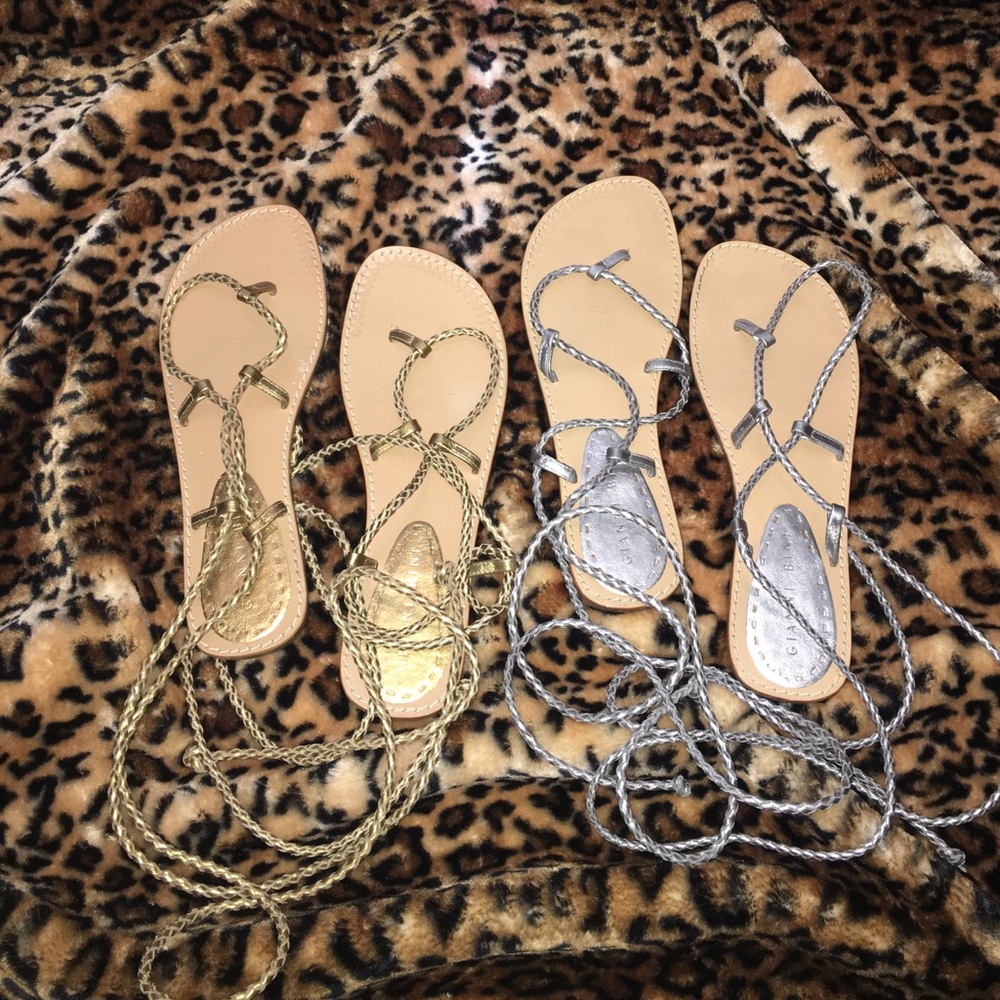Two pairs of Gianni Bini Tie Up Sandals!