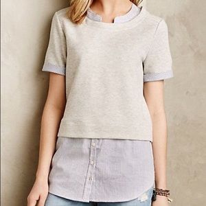Anthropologie Layered Sweatshirt, size Petite XXS