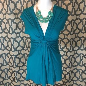 Teal Gathered Top