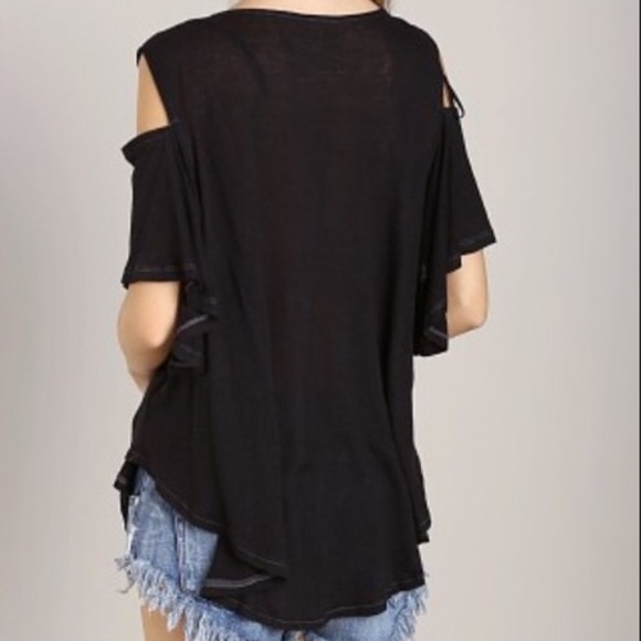 Free People Cold Shoulder Seamed Tee - Picture 2 of 3