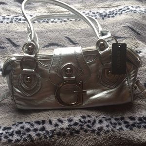 Guess by Marciano Suzy silver purse NWT