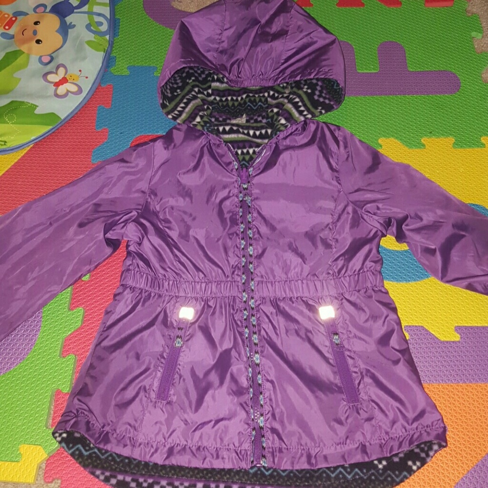 Purple and blue fleece lined jacket