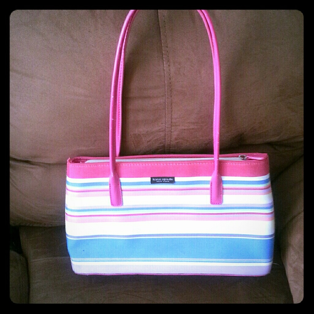 Kate Spade pink striped handbag