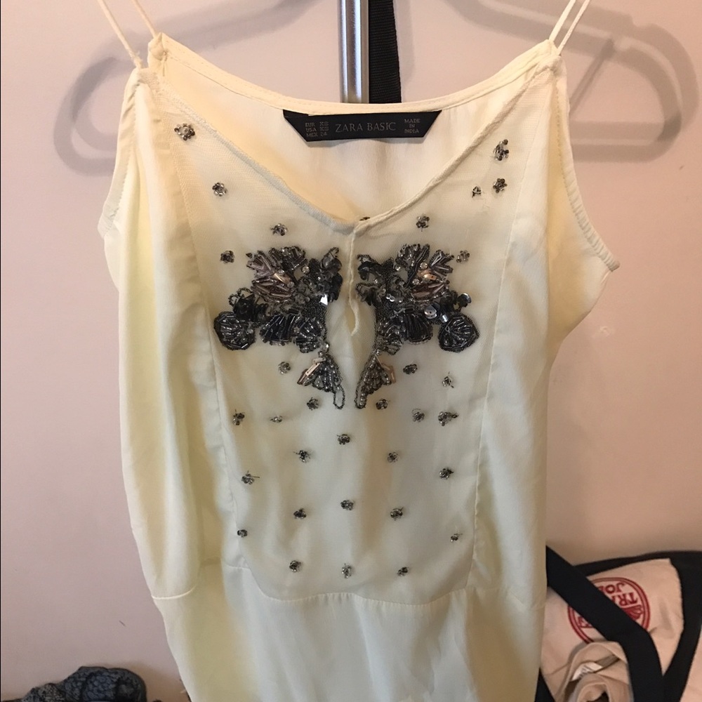 Zara Basic Yellow Beaded Tunic - XS