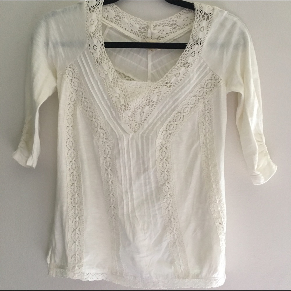 Anthropologie Meadow Rue top, ivory in size XXSP