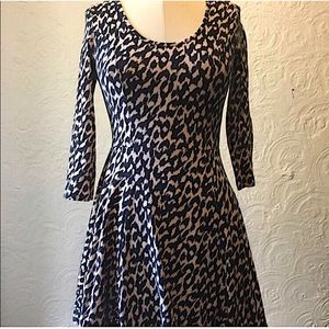 H&M medium black and brown animal print dress