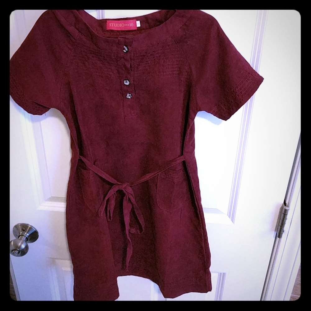 Sueded Maroon Dress