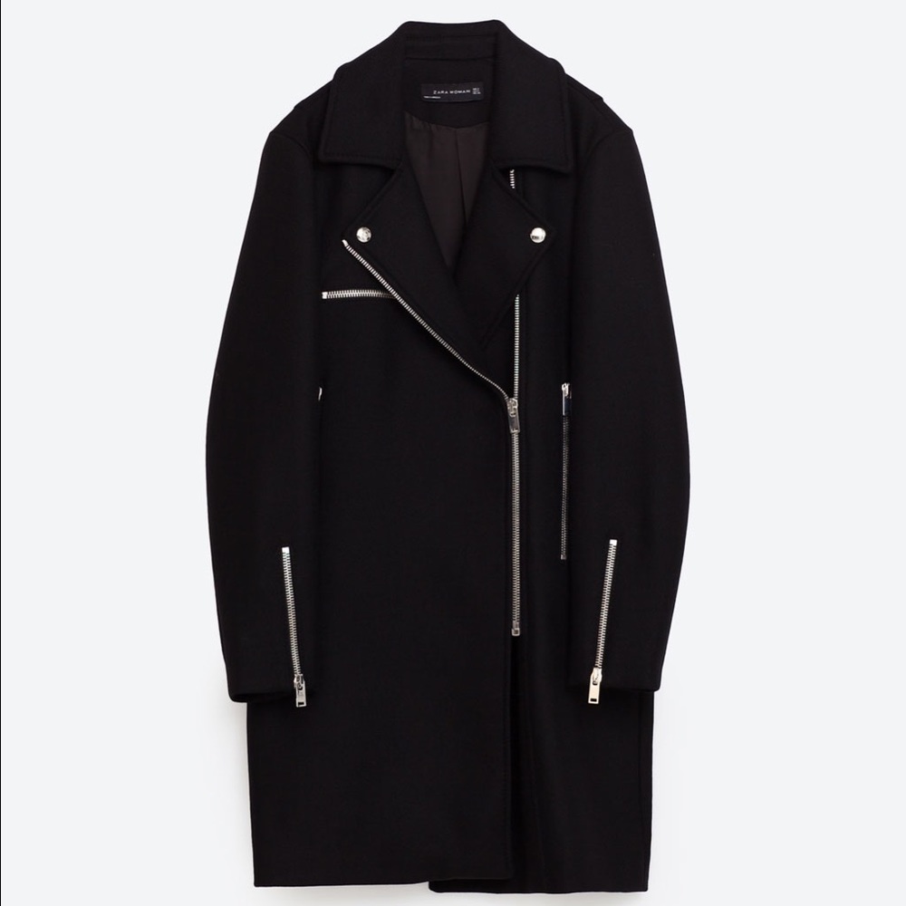 Zara oversized biker coat
