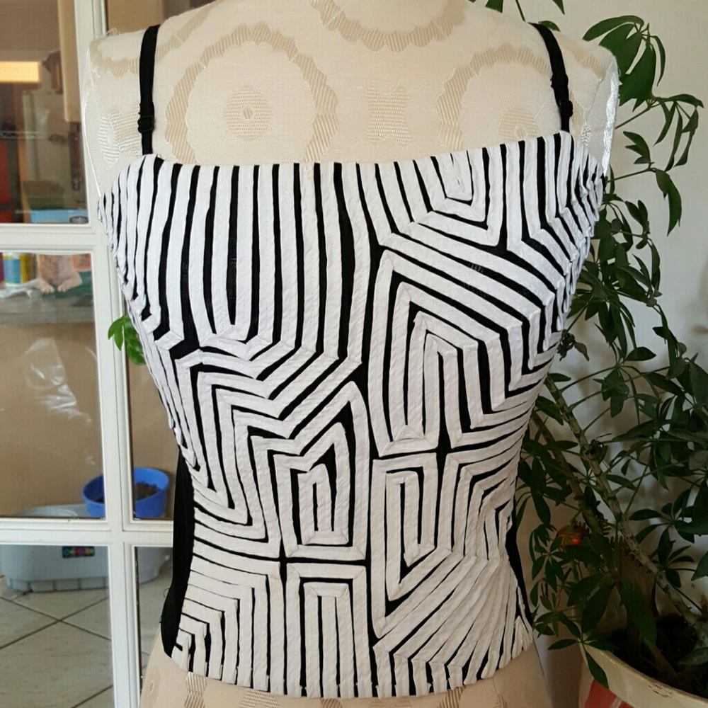 Andrea rosati sexy black and white party top cami