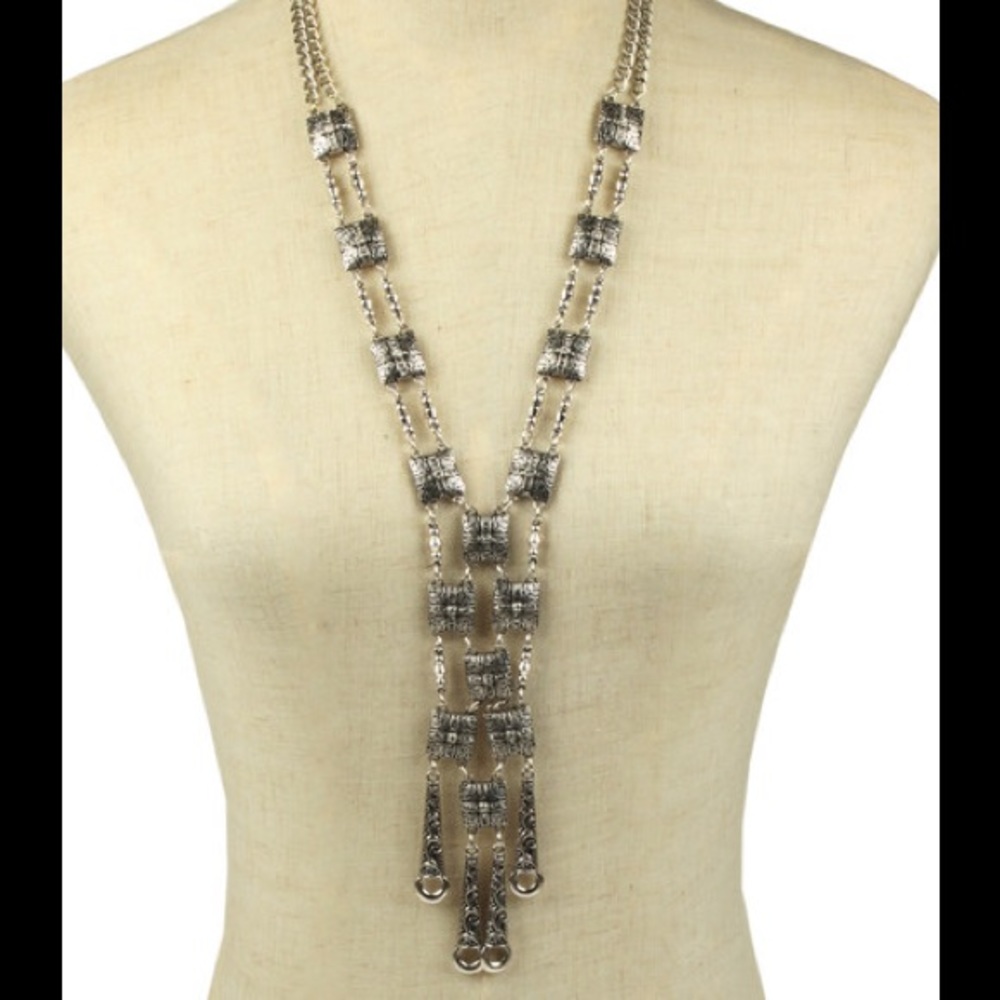 Silvertone New Exo Statement Necklace Eye Candy LA