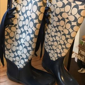 Authentic blue Coach Rain boots size 7