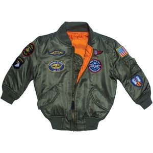 Alpha Kid's MA-1 Nylon Flight Jacket w/Patches