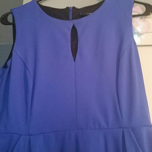 Bright blue stretchy skater dress size small - Picture 2 of 3