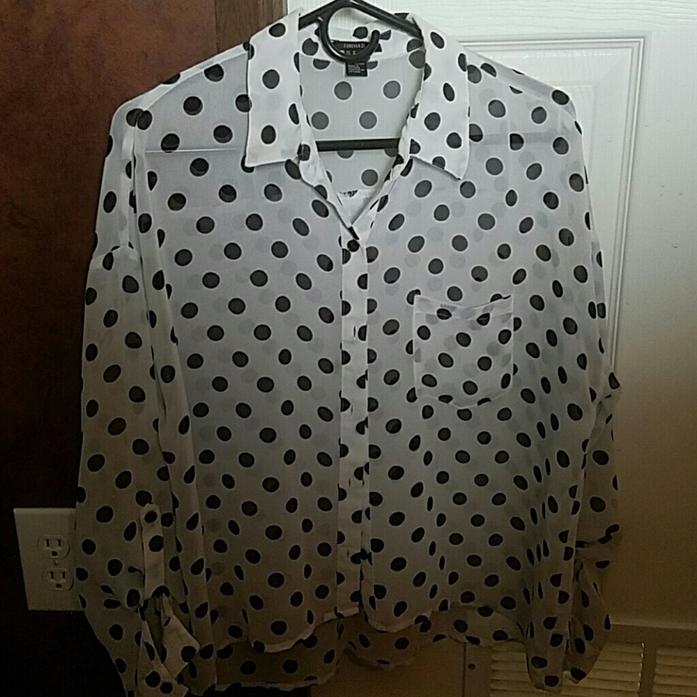 DONATED. POLKA-DOT dress blouse