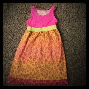 Girls size 8 Justice neon/cheetah dress