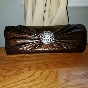 Faux leather clutch