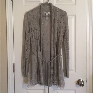 Beautiful Vintage Gray Lacy Long Sleeve Cardigan