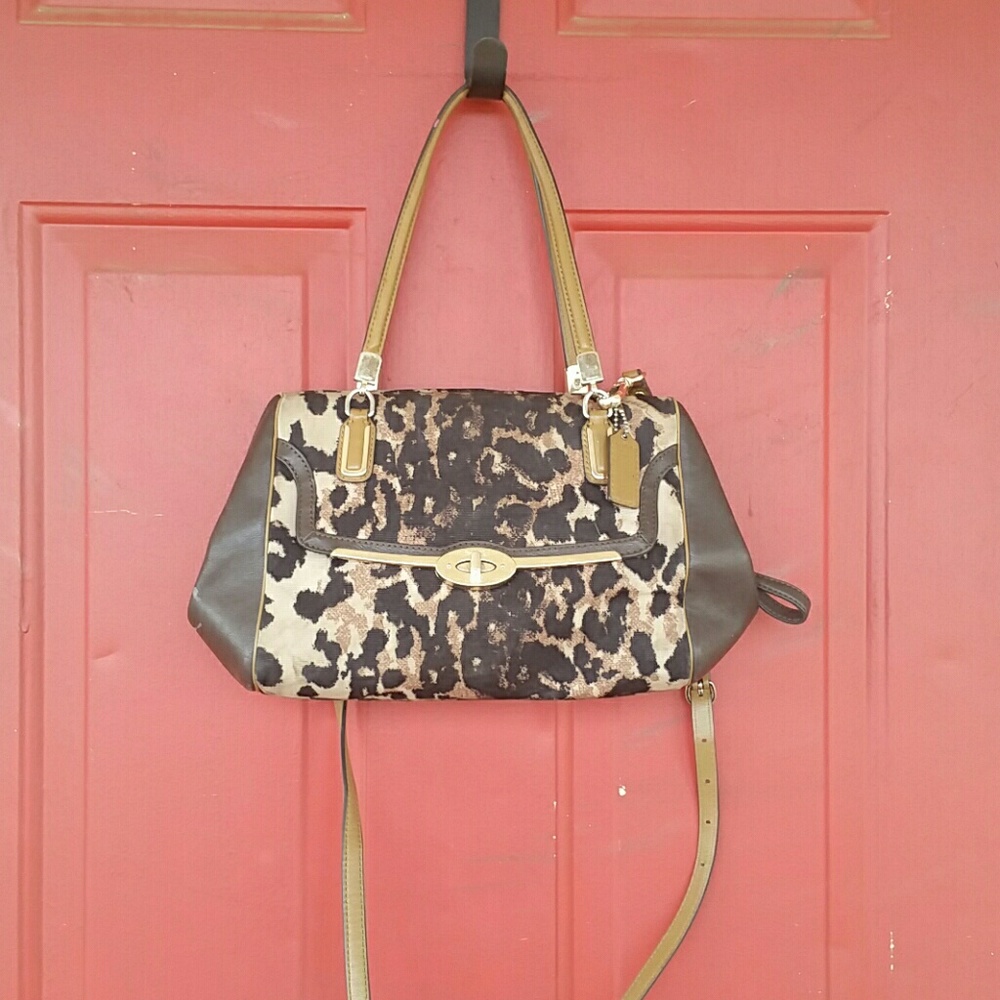 Coach leopard print satchel
