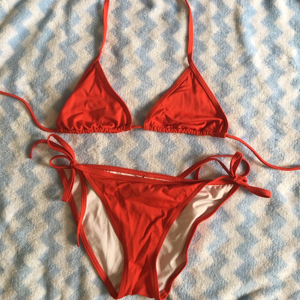 Victoria's Secret red triangle bikini set