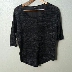 Black dolman sweater with sheer back pannel