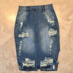 One teaspoon Freelove distressed denim skirt