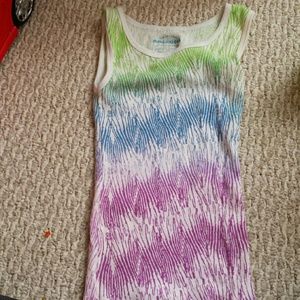Green blue and purple tank top