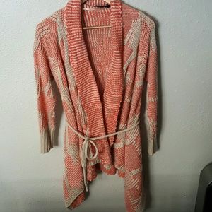 Comfy tie waist long cardigan