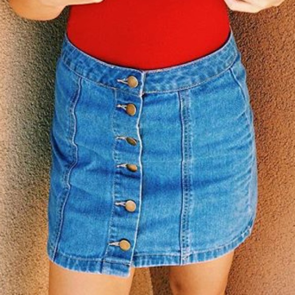 Button up jean skirt
