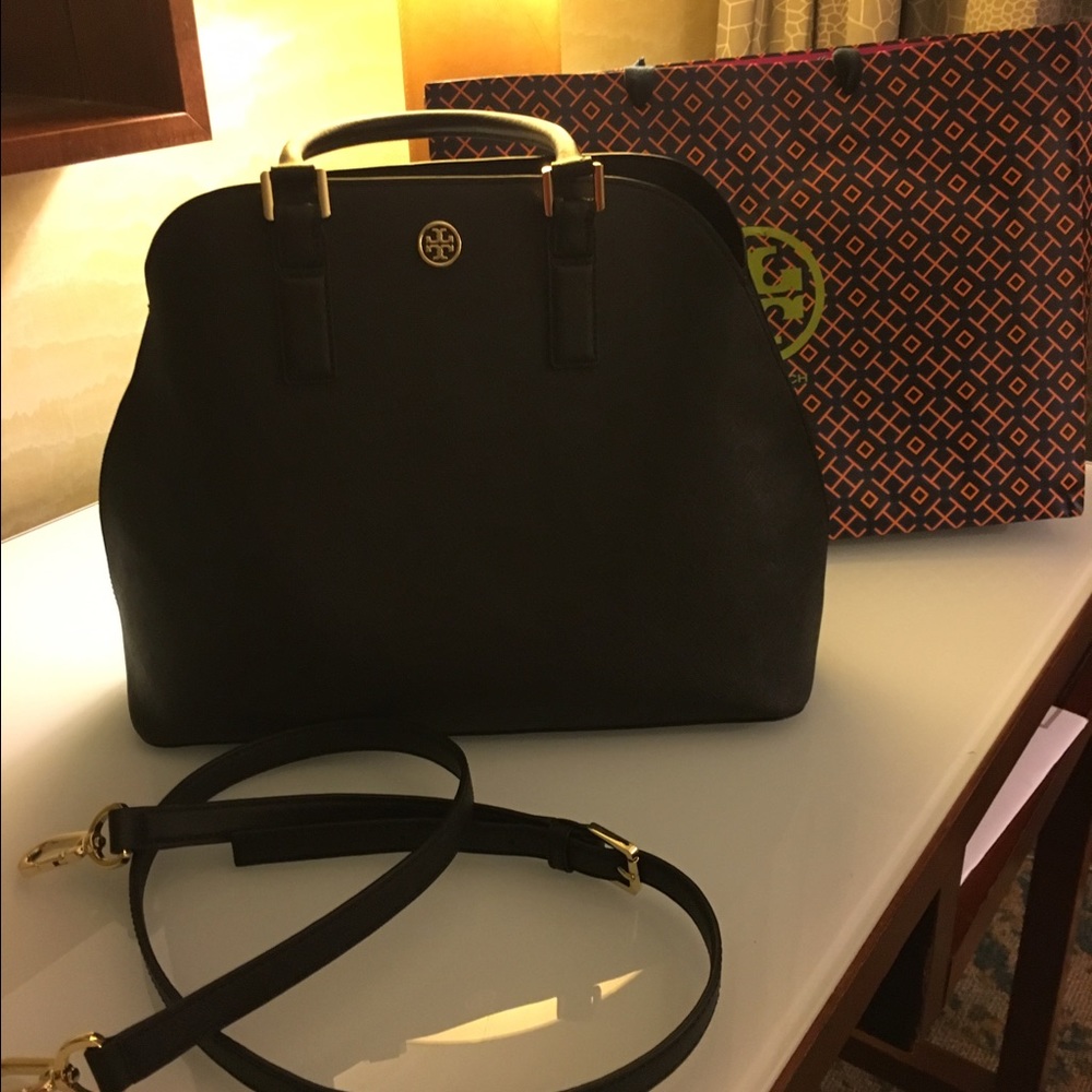 Large Tory Burch bag with optional cross body.