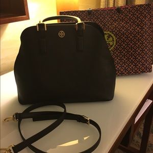 Large Tory Burch bag with optional cross body.