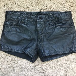 BlankNYC Black Leather Shorts