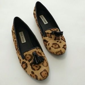 Steve Madden leopard print tassel flats