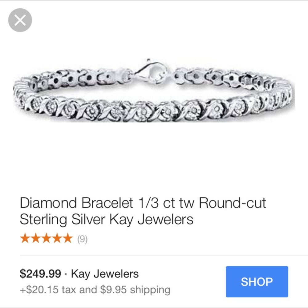 Diamond tennis bracelet from Kay Jewelers.