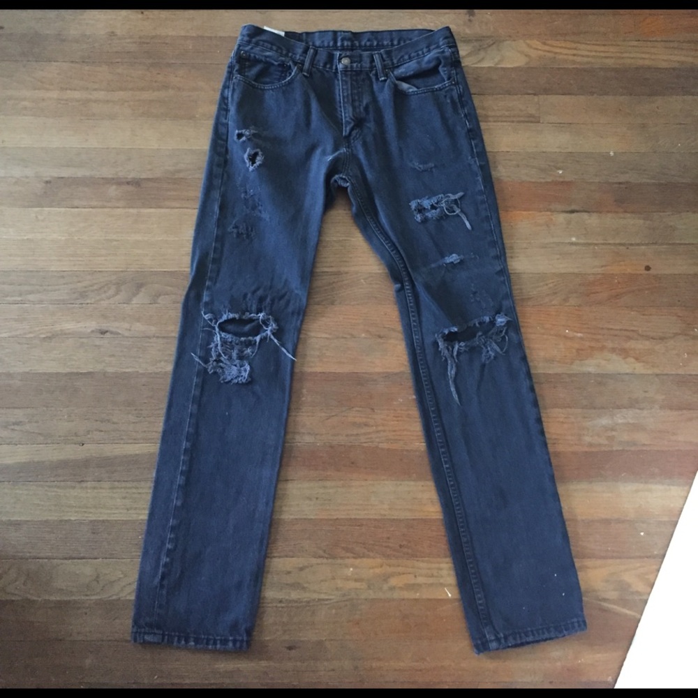 Levi 511 Black Ripped Jeans