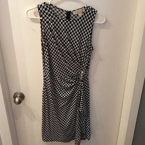 Michael Kors Black and White Checkered Mini Dress