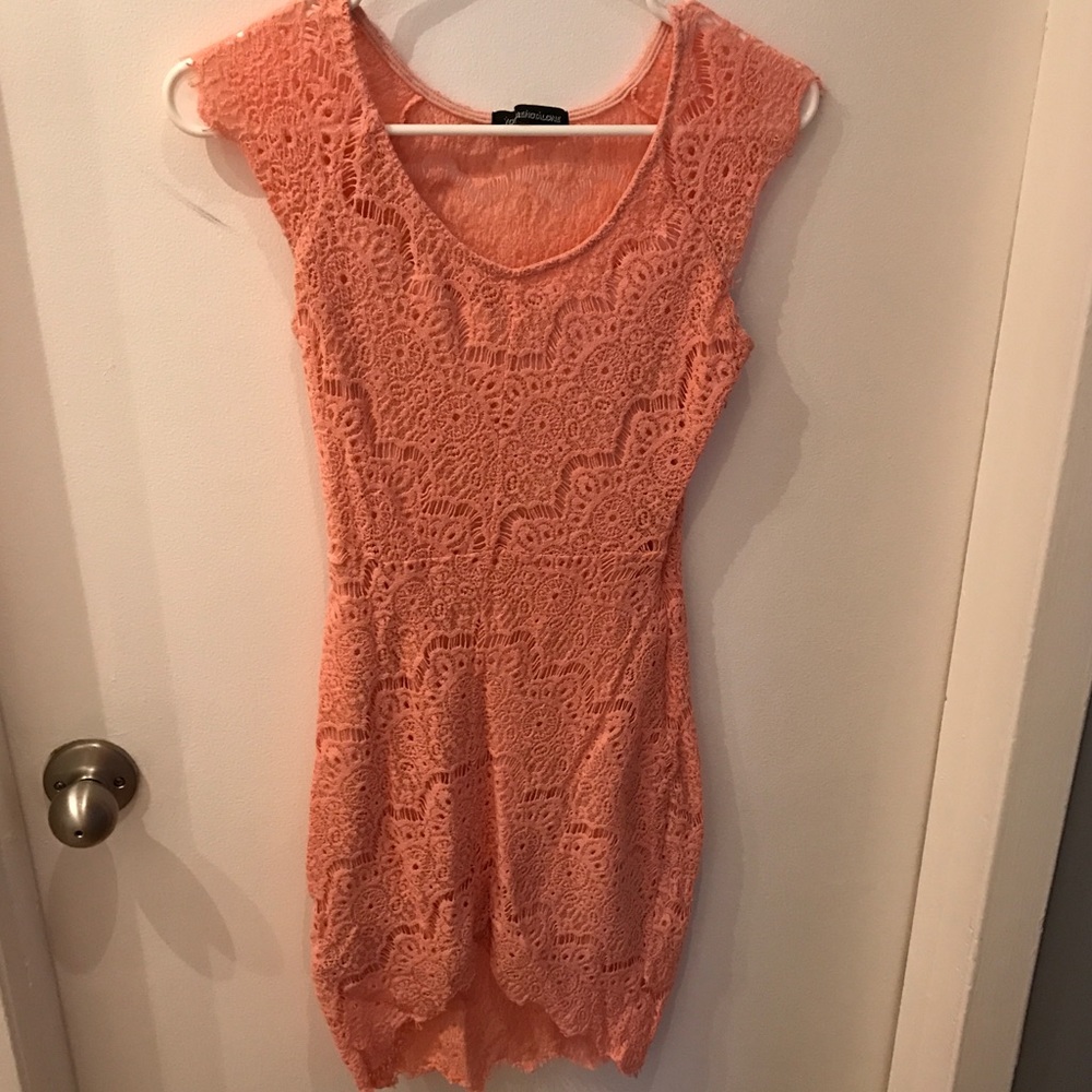 Pink/Coral laced Mini Dress