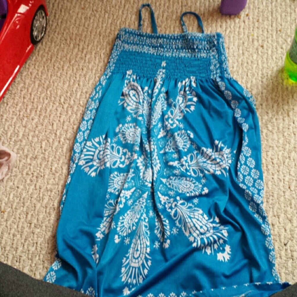 Long blue summer dress