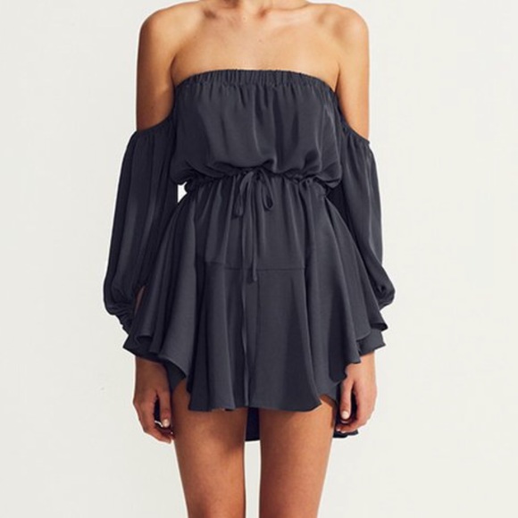 shona joy off the shoulder dress