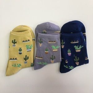 3 Pk Cactus Socks