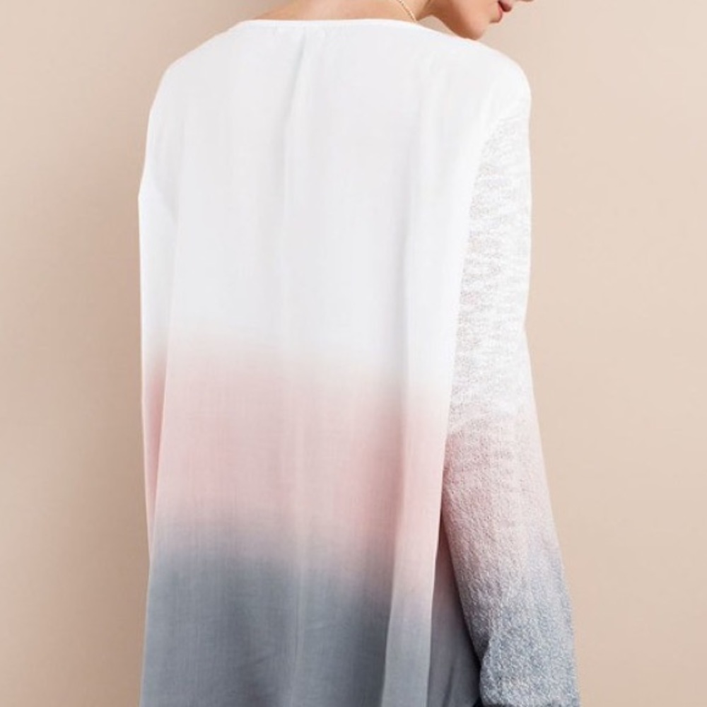 Ombré Slub Deep Dye Tunic- BLUSH& VIOLET - Picture 6 of 6