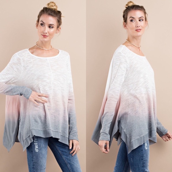 Ombré Slub Deep Dye Tunic- BLUSH& VIOLET - Picture 4 of 6