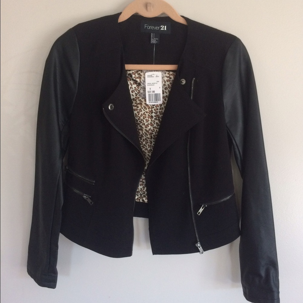 Forever21 leather sleeves jacket