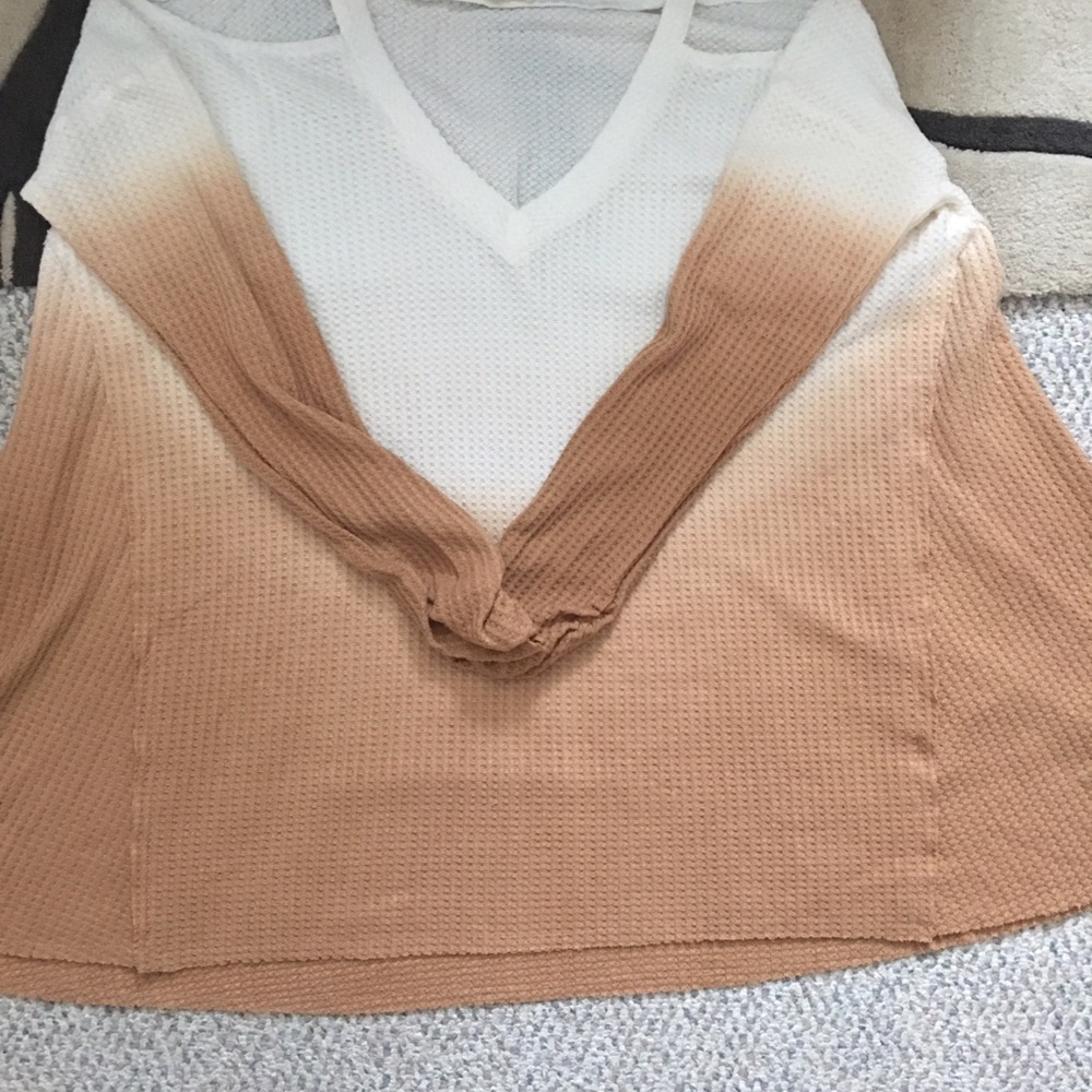 Long Sleeve Cold Shoulder Tunic- CINNAMON - Picture 4 of 5