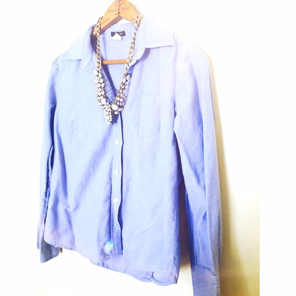 J. Crew Tops - J. Crew Blue Cotton Blouse