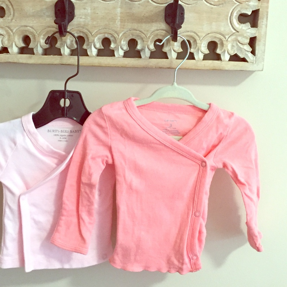 3M Coral Baby Kimono Top with gold over sleeves