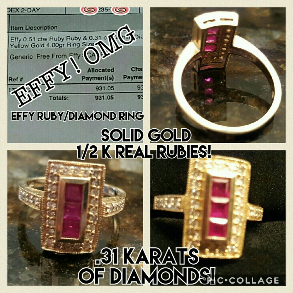 💎$1000 EFFY ring with papers! 4 grams!