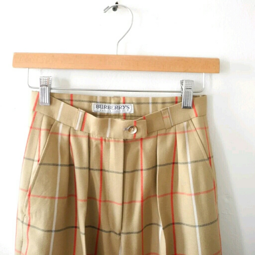 SOLD Vintage Burberry Trousers Wool Plaid Pants