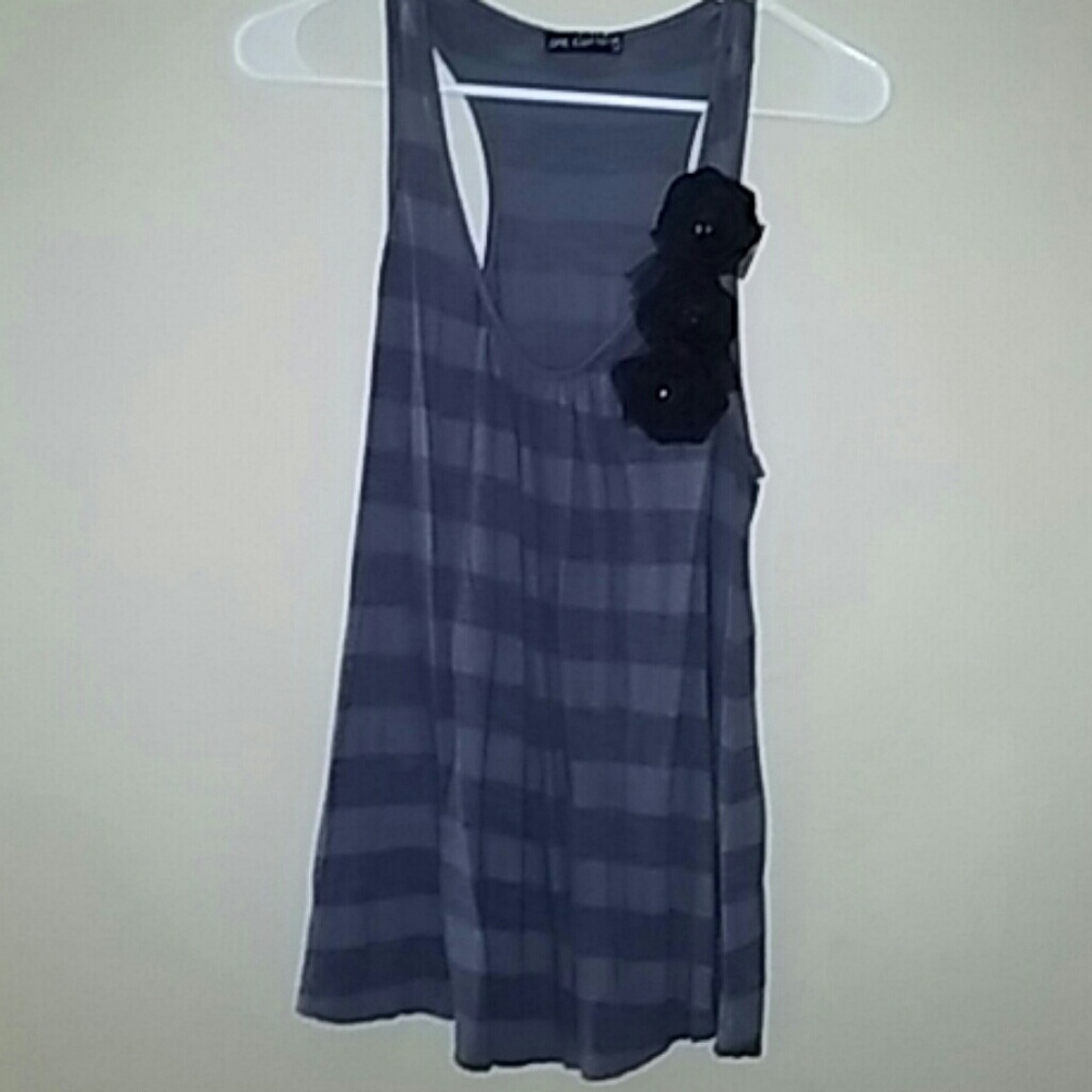 Gray and black tank